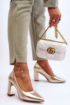 Classic Pumps On A Decorative Heel gold Elizabeth 