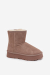 Women's Snow Boots Made of Natural Suede on Platform Beige Privine