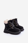 Children's Trapper Boots with Zip and Faux Fur Black Marialee