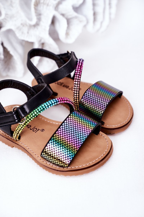 Children's Sandals With Sequins Black Blake