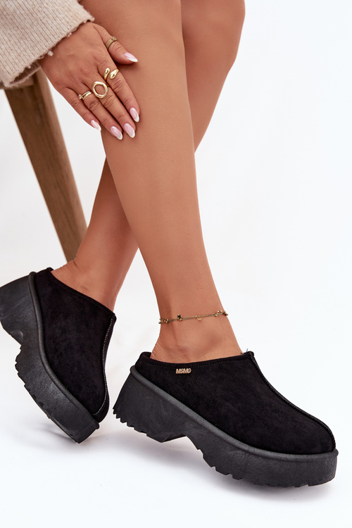 Women's Low Snow Boots on Platform Black Yrenna