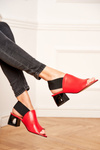 Leather Stiletto Sandals Laura Messi 1919 Red