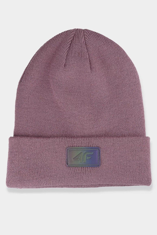 Women's Winter Hat with Logo 4F 4FAW23ACAPF301-53S Dark Pink