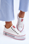 Women's Fabric Sneakers On The Big Star Platform LL274180 White