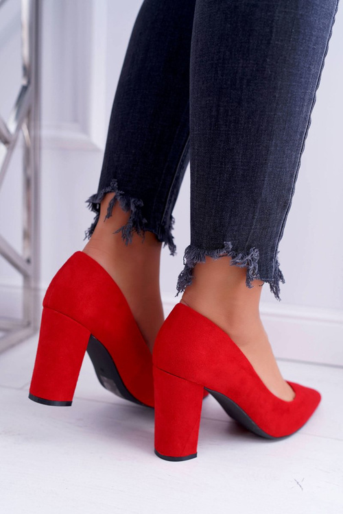 Red Suede Satisfied pumps