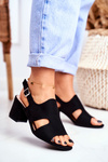 Women’s Sandals On Post Openwork Black Valery