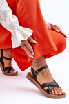 Women's Classic Leather Sandals Black Talisma