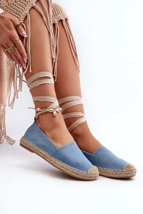 Tied Eco Leather Espadrilles in Gold Ismanne