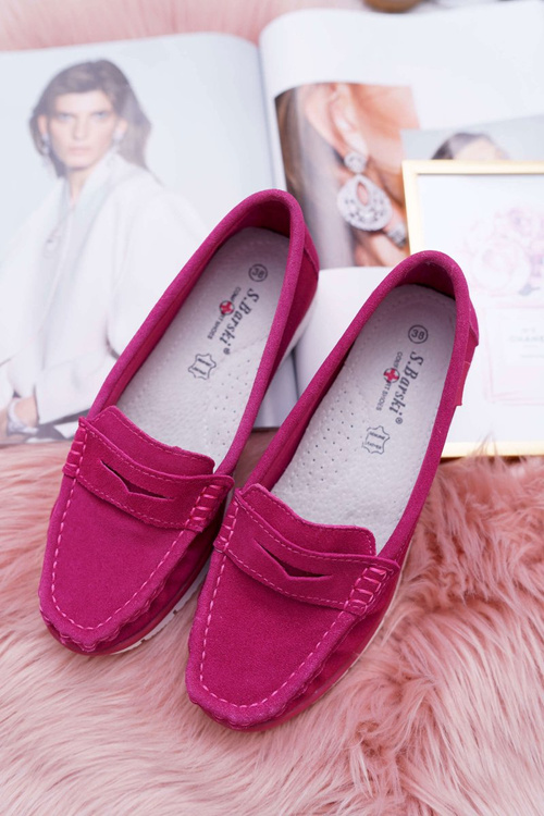 Women's Suede Leather Fuchsia Lauren moccasins