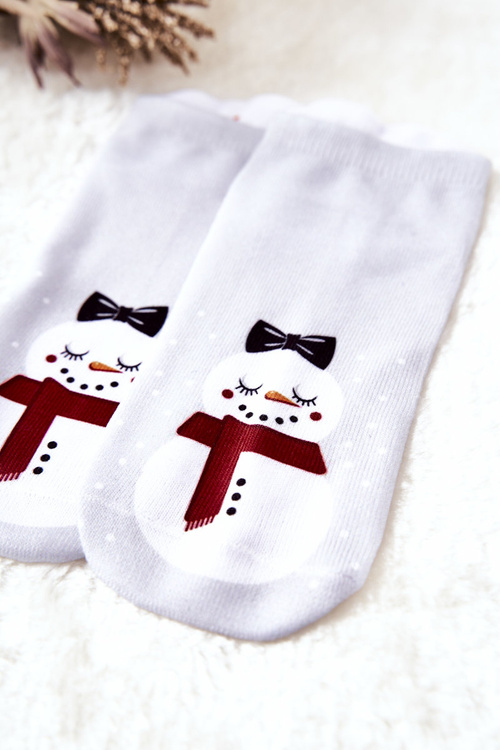 Feet Socks Snowman Grey