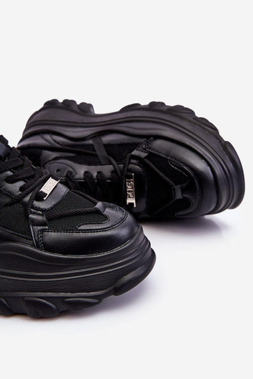 Buty Sportowe Masywna Platforma Czarne GOE LL2N4030
