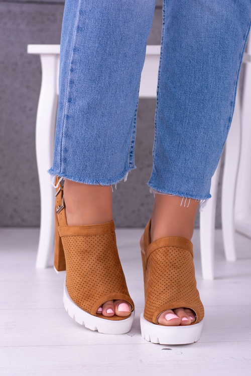 Lu Boo Brown Suede Stiletto Sandals Emare