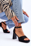 Suede Classic Platform Sandals Black Classy