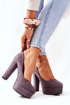 Suede platform pumps Grey Bemiso