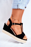 Women's Sandals On Wedge Black Papillon