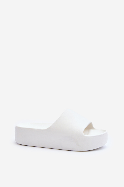 Women's Thick Sole White Slides Oreithano