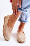 Espadryle Wsuwane Damskie Zamsz Beżowe Corry