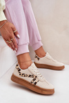 Women Sneakers On Platform Panther Beige Totter