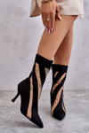 Fashionable Women's High Heel Boots Black Deyna