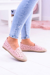 Lu Boo Pink Openwork Espadrilles with Flowers
