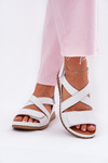 Women's Leather Sandals With Velcro Maciejka L6848-11 White