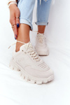Women's Sneakers On A Chunky Sole Beige New York