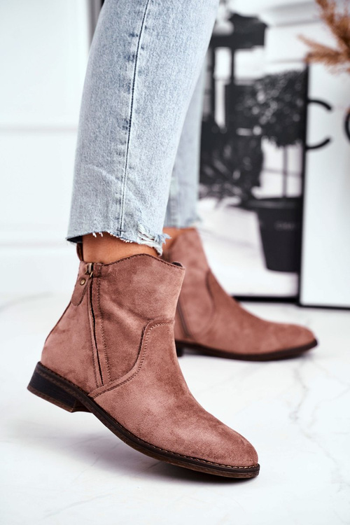 Women's Cowboy Boots Flat Heel Khaki Plemmi