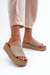 Women's Platform Slides Sergio Leone SK083H Beige