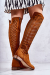 Openwork Suede High Boots redhead Arinna