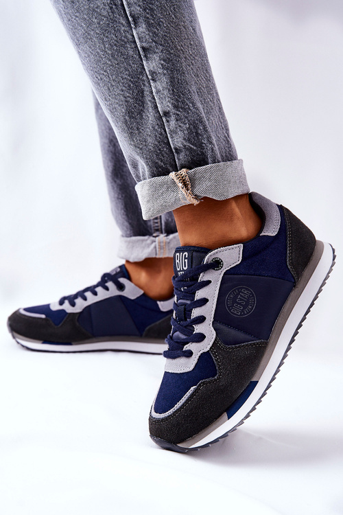 Buty Sportowe Platforma Big Star Granatowo-Szare GG274A056