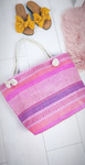 Large Beach Bag Sack with String Pink
