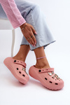 Women's Lightweight Foam Slides with Thick Sole and Pink Buckles by Effiora