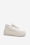 Women's Sneakers Made of Eco Leather on Chunky Platform White Chrisstin