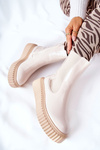 High-top Platform Boots Beige Sereia