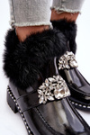 Women's Flat Heel and Platform Ankle Boots Black Linestta