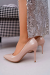 Women's Lu Boo Stilettos Pointed Lacquered Beige Lanthe