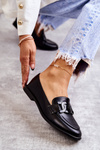 Women's Leather Loafers With Decoration Black Kerrie