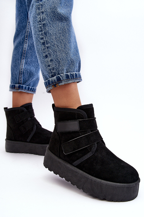Women's Platform Snow Boots Black Naredi