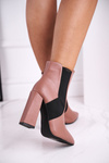 Women's Boots On A Block Heel Pink Good Vibes