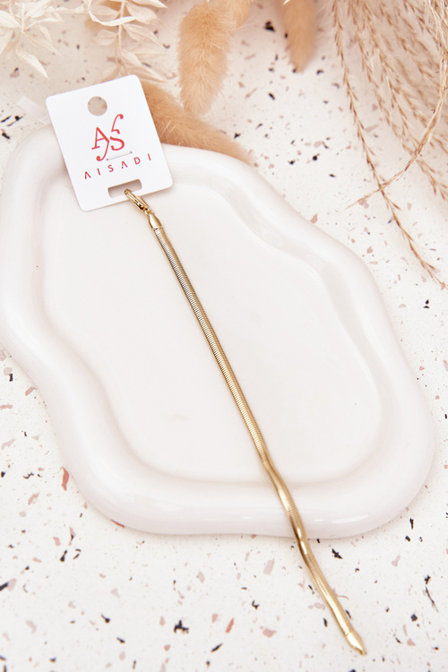 Damska Bransoletka Żmijka Ze Stali Chirurgicznej Złota