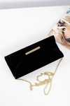 Women's Black Velvet Clutch Bag