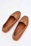 Ladies Moccasins With Cutouts And Decoration Camel Kaydance
