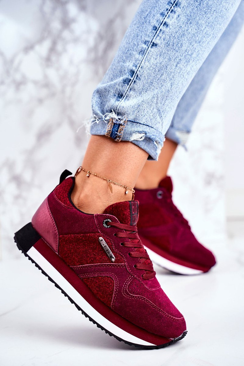 Buty Sportowe Zamszowe Big Star Bordowe GG274462