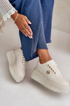 Damskie Buty Sportowe Sneakersy Masywna Podeszwa Beżowe Verissha