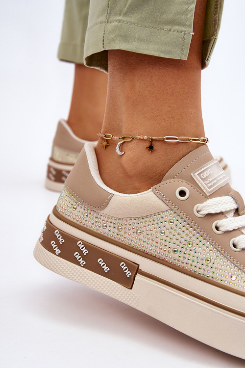 Women's Sneakers With Jets GOE LL2N4055 Beige