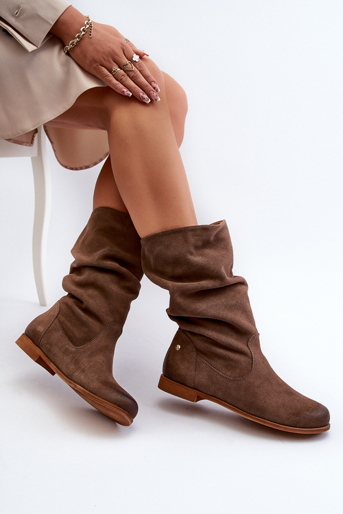 Women's Suede Boots Maciejka 05057-14 Brown
