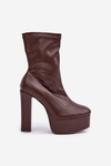 High Heel And Platform Boots Dark Brown Tennira