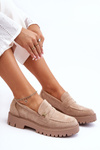 Suede Moccasins with Decoration Beige Esperta