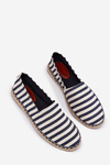 Men's Fabric Espadrilles With Stripes Dark Blue Kerenz