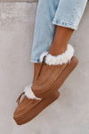 Women's Snow Boots On Platform With Fur And Stitching Camel Kellina